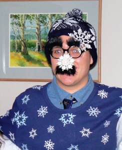 Snowflakes that stay on my nose and eyelashes.